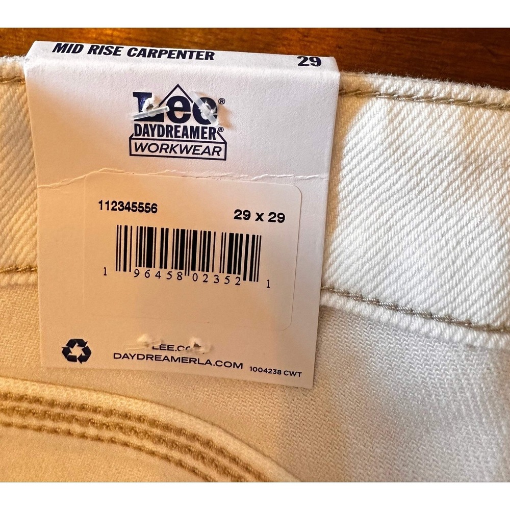 Lee x Daydreamer Workwear Mid Rise Carpenter Jeans Off White 29x29 NEW - Picture 5 of 10